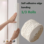 bordure auto adhésive ornements floraux 3d opaque classique décorative adhésive blanc marron roll decoration
