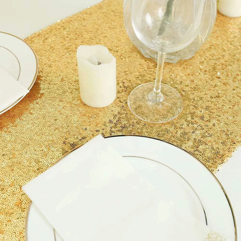 Chemin de table scintillant pour décoration de fête