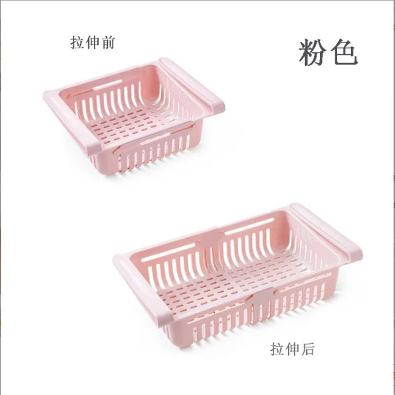 paniers rangement rose clair vert pastel blanc grille perforation clips moderne pratique