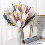 bouquet fleurs séchées naturelles décoration maison blanc beige vert rustic