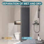 rideau douche gris foncé texturé rayures verticales moderne opacité ourlet standard polyester