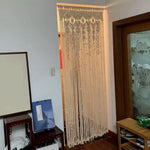 rideau macramé boho chic beige motifs géométriques 100x200cm opacité tissu coton polyester decoration interieur