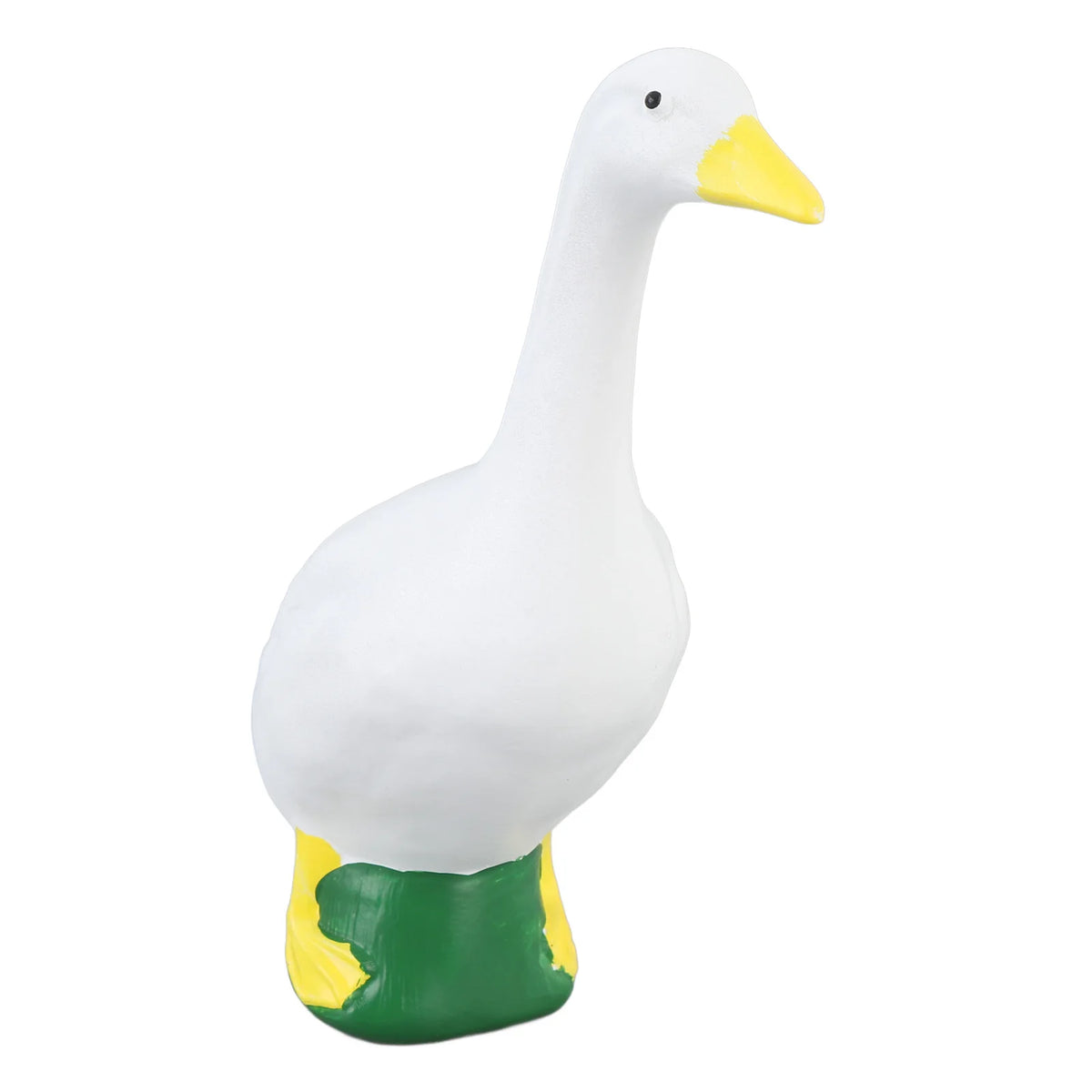 statue canard résine blanc jaune vert moderne extérieur jardin ornement animalier