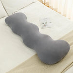 coussin ergonomique colonne polyester microfibre beige bleu clair uni moderne doux lit body support