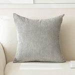 housse coussin velours côtelé rayée beige décorative canapé salon lit moderne doux