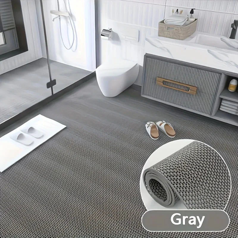 tapis anti dérapant gris pvc motif géométrique moderne adhésif salle bain cuisine