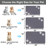 tapis nourriture animal gris imprimé pattes blanches moderne anti scratch rapide séchage super absorbant