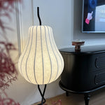lampe sol moderne blanc toucher on off rayures noires intérieur chambre coucher led