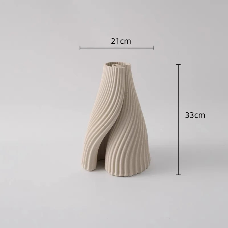 vase céramique moderne blanc texture tissée décoration intérieure plié