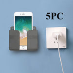 support mural rechargeable smartphones rangement télécommandes boîte adhésive moderne noir blanc