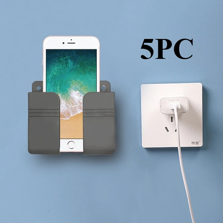 support mural rechargeable smartphones rangement télécommandes boîte adhésive moderne noir blanc
