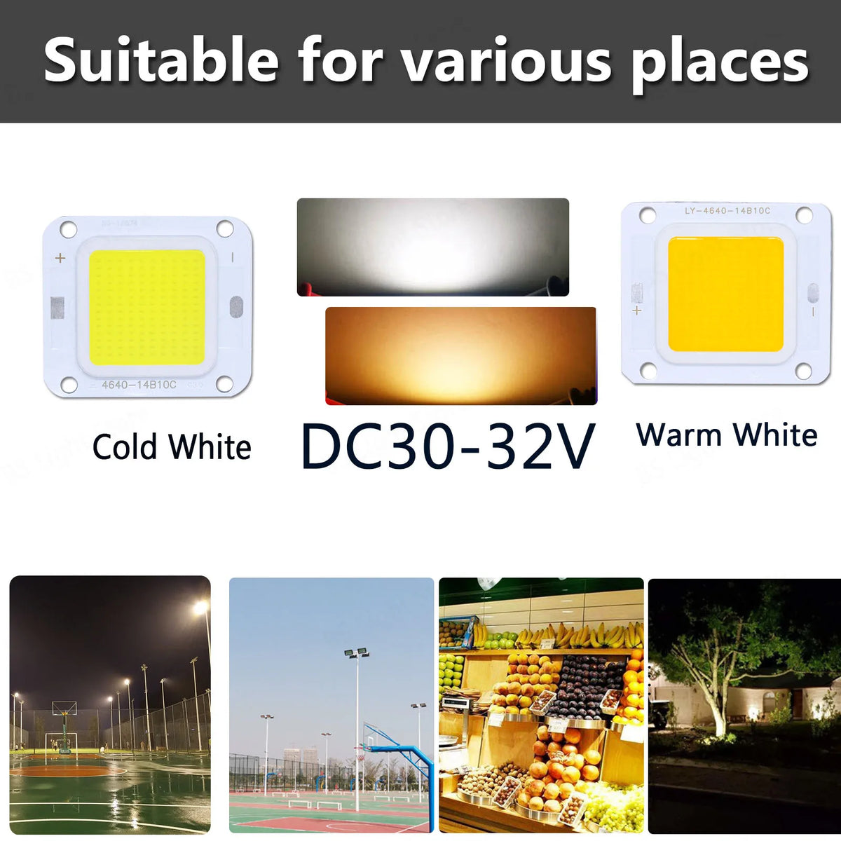 puce led cob 10w 20w 30w 50w 70w 100w cold white warm white haute
