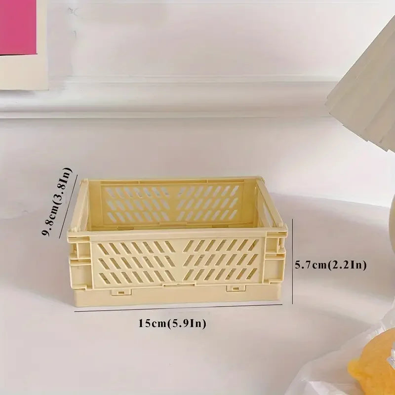 paniers pliables rangement plastique respectueux environnement couleur vert rose moderne pratique opacité