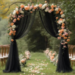 rideau mariage beige rouge blanc bleu clair translucide classique élégant 6m 75cm