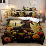 parure lit imprimée chien paysage floral moderne oreillers taies doreiller drap plat multisizes polycolores