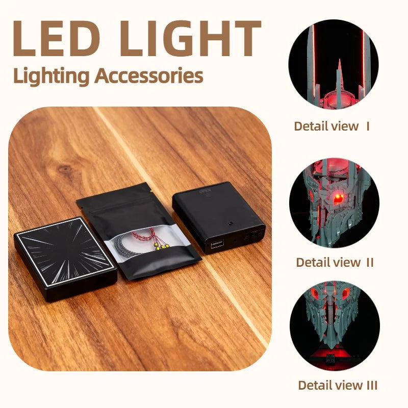 casque robot gris led noir détail sculpté cyberpunk base plate