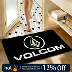 tapis sol moderne volcom logo noir microfibre absorbant antidérapant chambre salon
