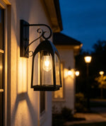 lampe murale extérieure vintage noir verre translucide élégante classique résistante l'eau facile éclairage maison