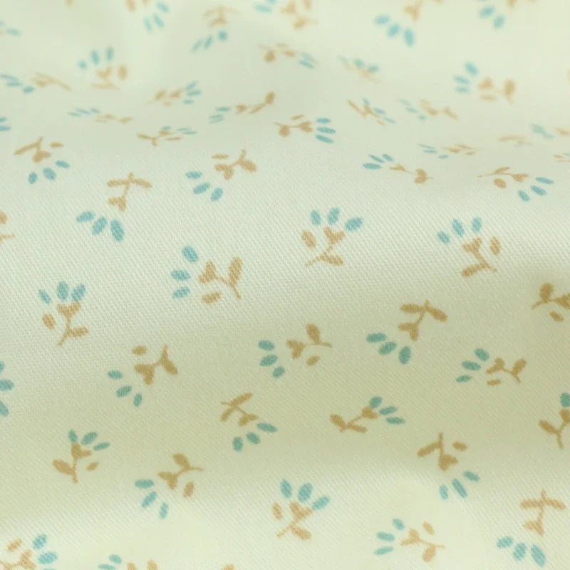 tissu coton imprimé fleurs carreaux blanc rose vert bleu jaune vintage 235cm popeline sergé
