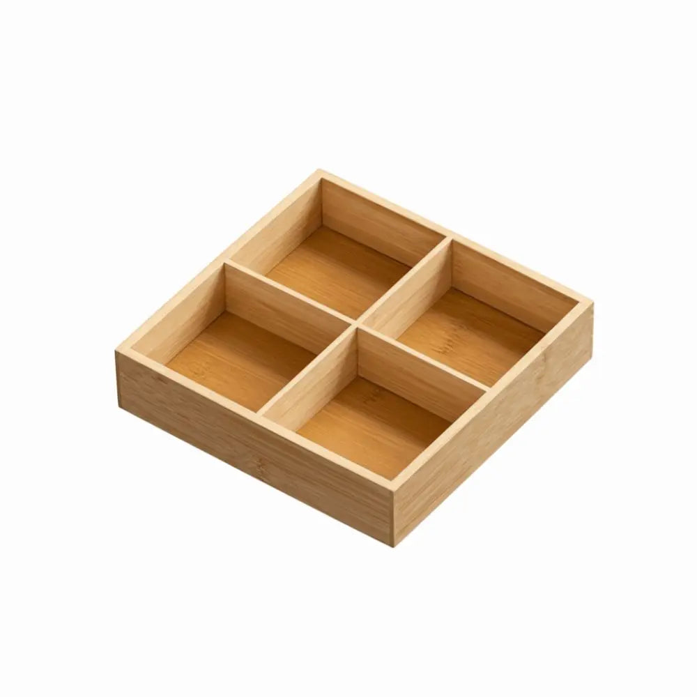 boîte compartiments bois clair minimaliste fruits légumes thé