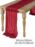 chemin table décoratif plissé effet gaze couleur beige décoration table manger maison