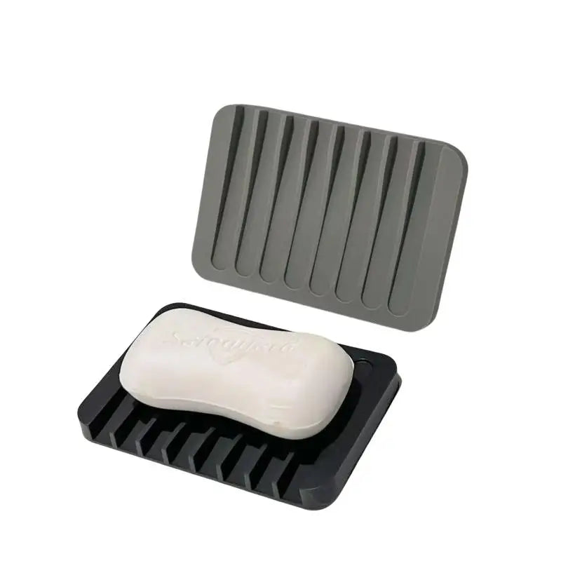 support savon noir rayures moderne égouttement éponge cuisine salle bain