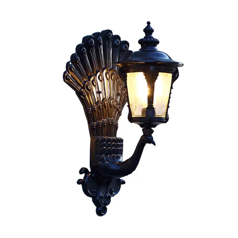 applique murale noire classique motifs dorés baroque fixations muralesextérieur ip65hydrofuge