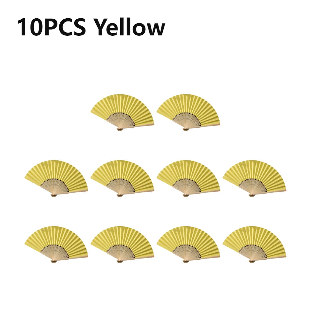 éventail pliant main papier bambou rayures horizontales classique blanche blanc rose rouge Jaune Noir