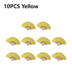éventail pliant main papier bambou rayures horizontales classique blanche blanc rose rouge Jaune Noir