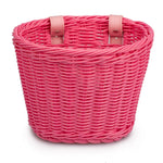 panier vélo tissé osier bleu clair classique ceintures cuir enfants accessoire vélo