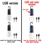 ampoule led solaire rechargeable usb filament doré transparente vintage camping nuit porte