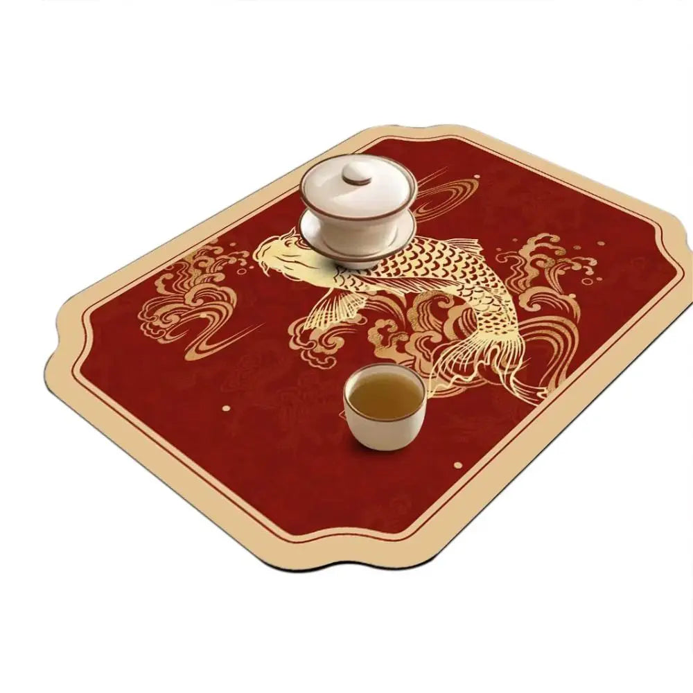 tapis table art traditionnel fleurs oiseaux bleu clair beige brun