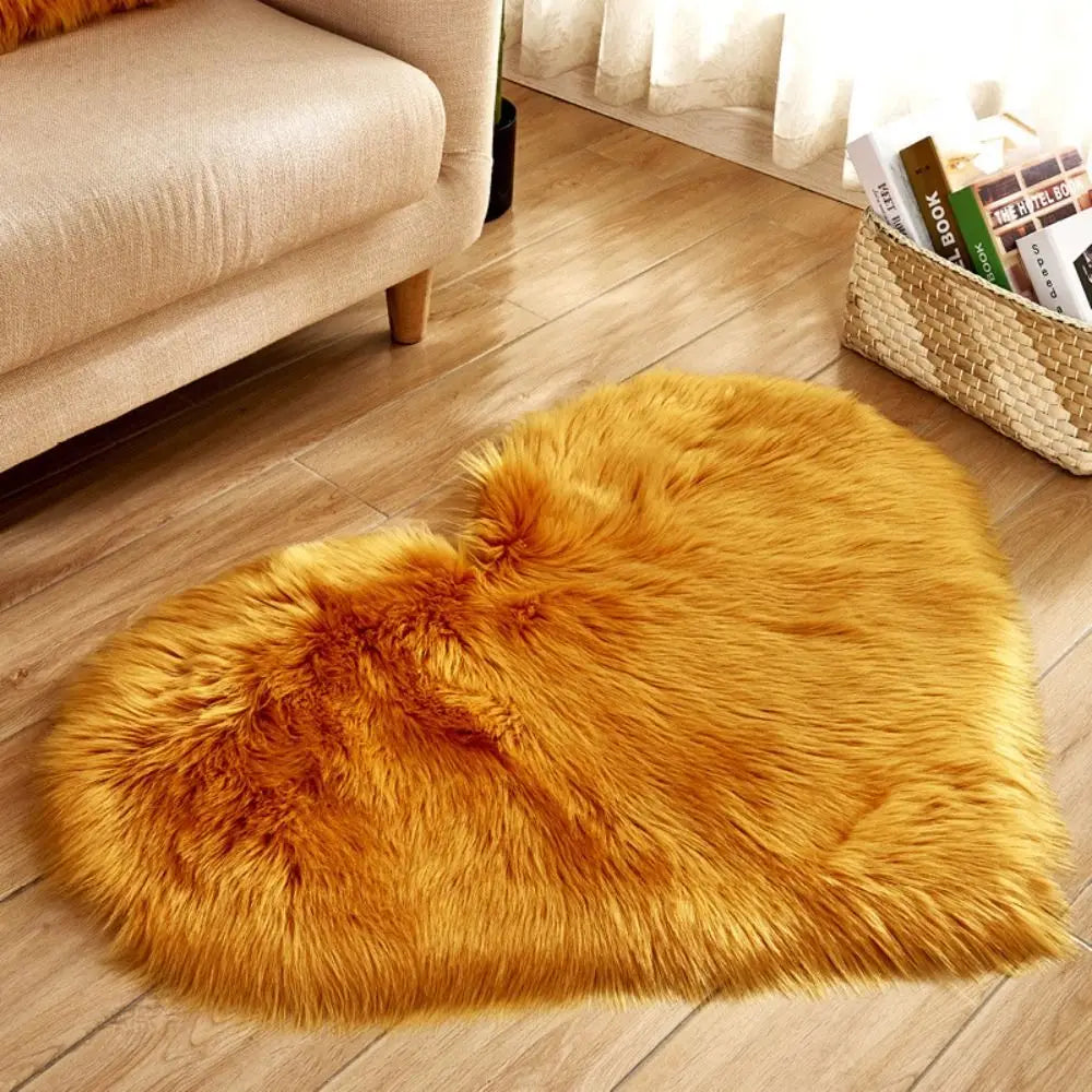 tapis cœur peluche rose blanc moderne chambre doux sans bpa pvc polyester vinyle