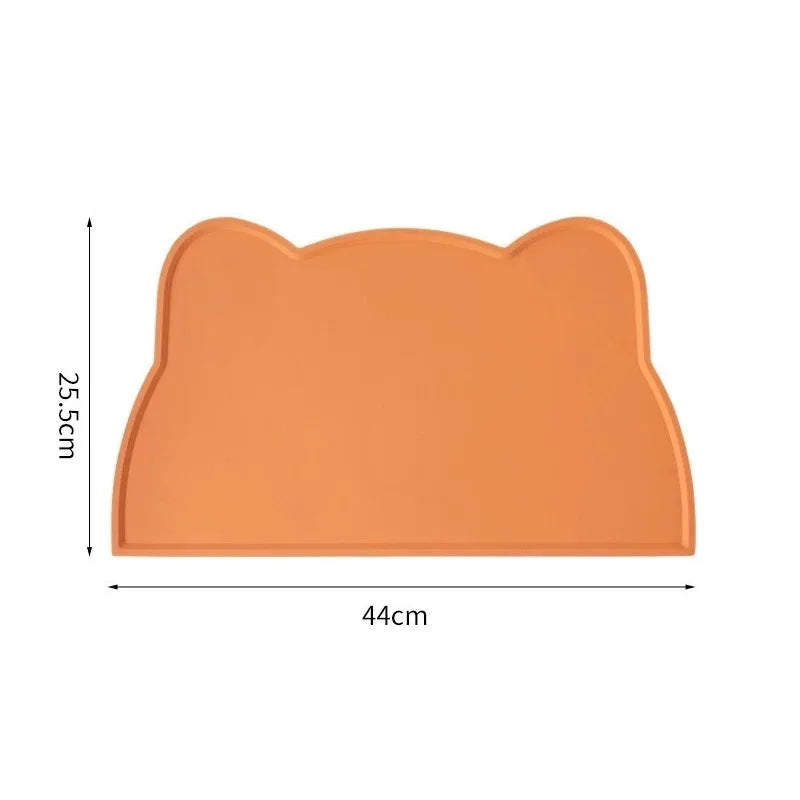 tapis nourriture animaux silicone orange jaune bleu moderne sans motif anti débordement imperméable