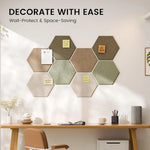 panneaux hexagonaux decoratifs mur modernes texturés beige marron vert gris kit diy affichage photos