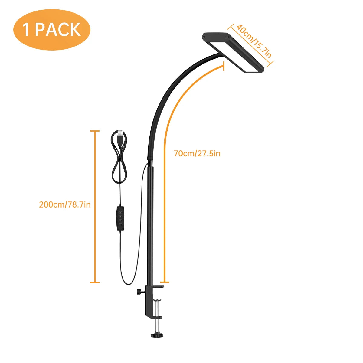 lampe led flexible réglable noir blanc moderne minimaliste interrupteur bouton poussoir