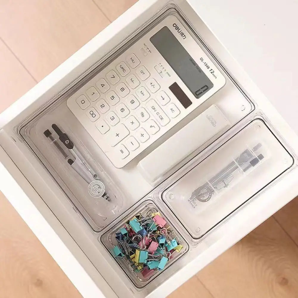 boîtes rangement transparentes modernes minimalistes cosmétiques bureaux cuisine XL XXL