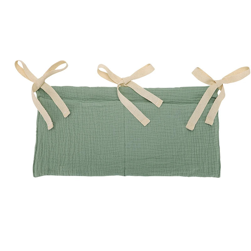 sac rangement lit bébé toile coton beige rose gris jaune simple rustique