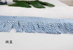 ruban décoratif moderne élégant blanc bleu clair marron rayures géométriques opaques polyester 6cm