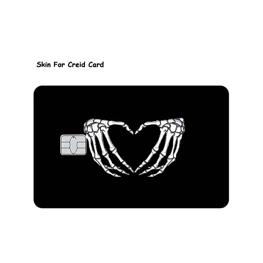 autocollants carte credit main squelette coeur graphique résistants rayures imperméables pack pièces adhésifs étanches