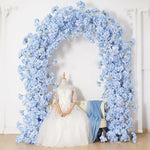 Décoration mariage arche fleurs artificielles bleu soie élégante extérieure anniversaire backdrop