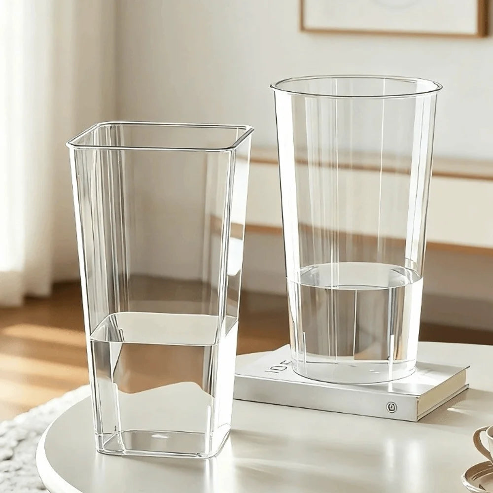 vase moderne transparent rectangulaire plastique table salon arrangement floral
