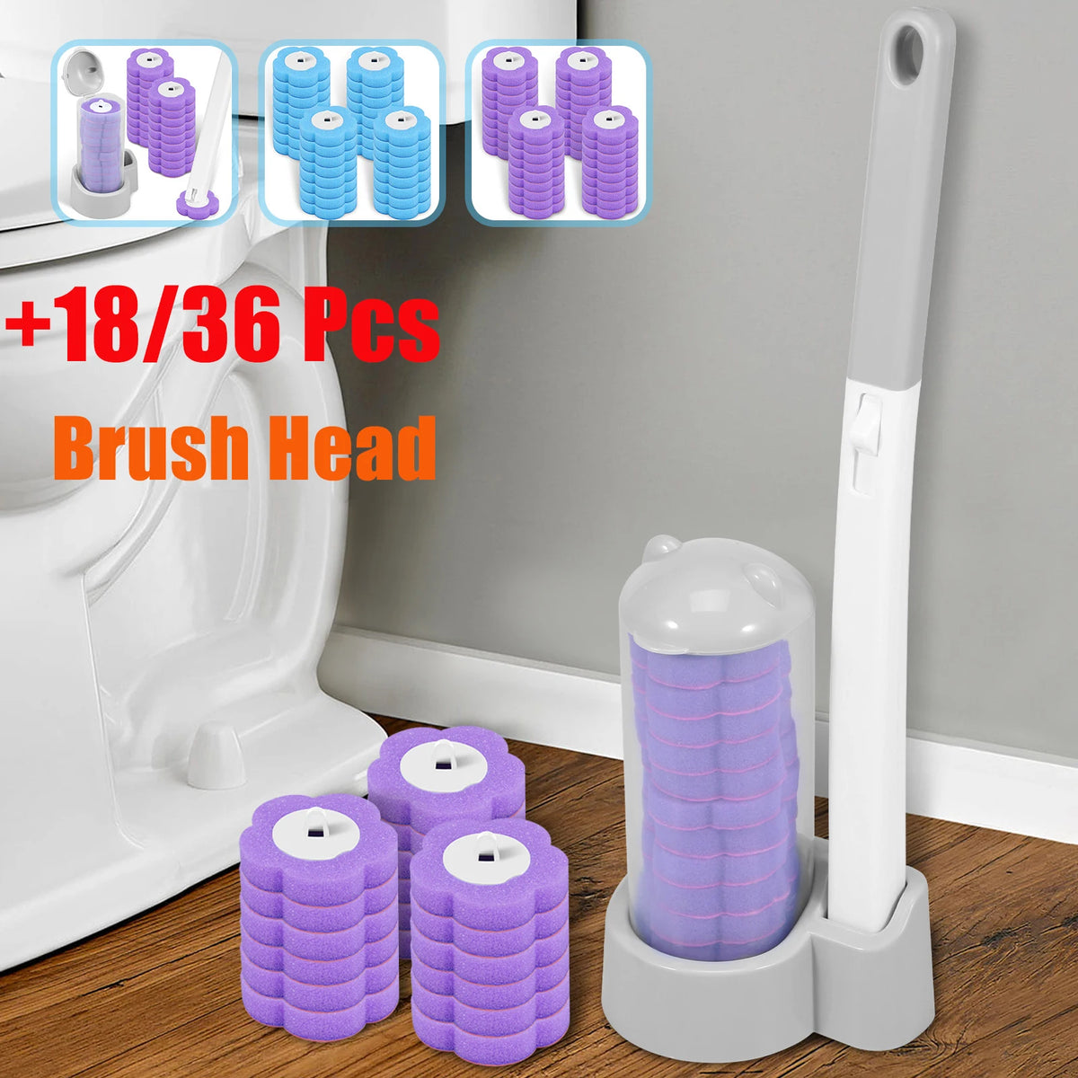 brosse wc violet blanc kit nettoyage salle bain pratique moderne absorbant