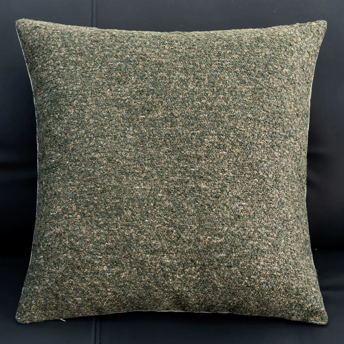 coussin deco vert olive motif floral moderne polyester jacquard adhesif 45x45cm 30x50cm