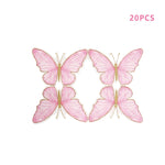 serviettes papier papillon violet rose bleu détails dorés fêtes usage unique pack 20 illustration