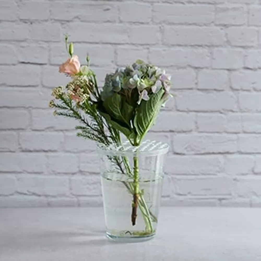 support composition florale transparent grille hexagonale moderne arrangement fleurs fixations invisibles 8x8x2cm