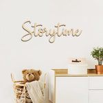 lettres suspendues bois naturel écriture cursive chambre enfant deco mur moderne
