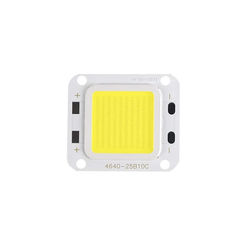 source lumineuse led 50w blanc grille diodes câbles noirs rouges moderne 46x40mm