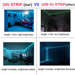 Décoration de chambre avec ruban LED RGB multicolore