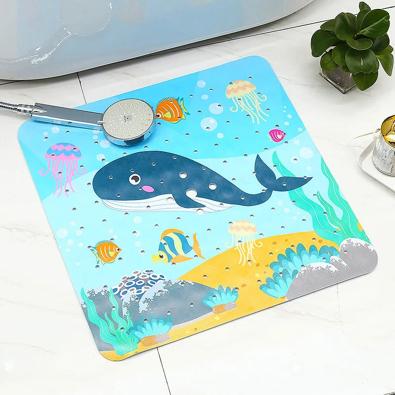 tapis bain marin dessin animé poissons méduses coraux adhésifs antidérapants salle bain enfants adultes